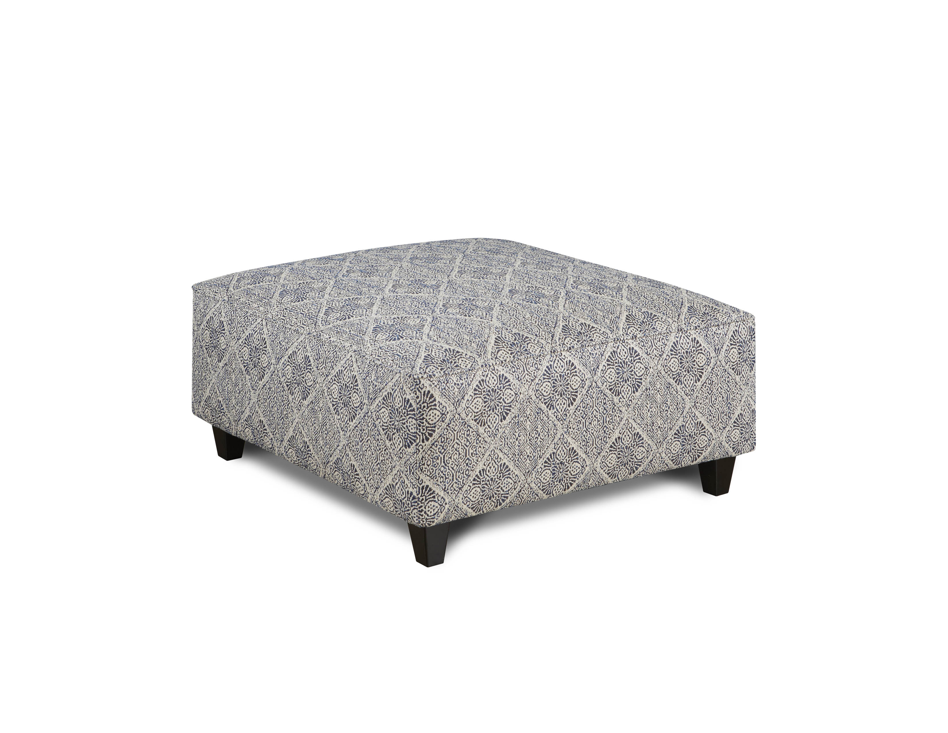 Indigo Federal Fusion Furniture Ottoman, Catalina Linen collection