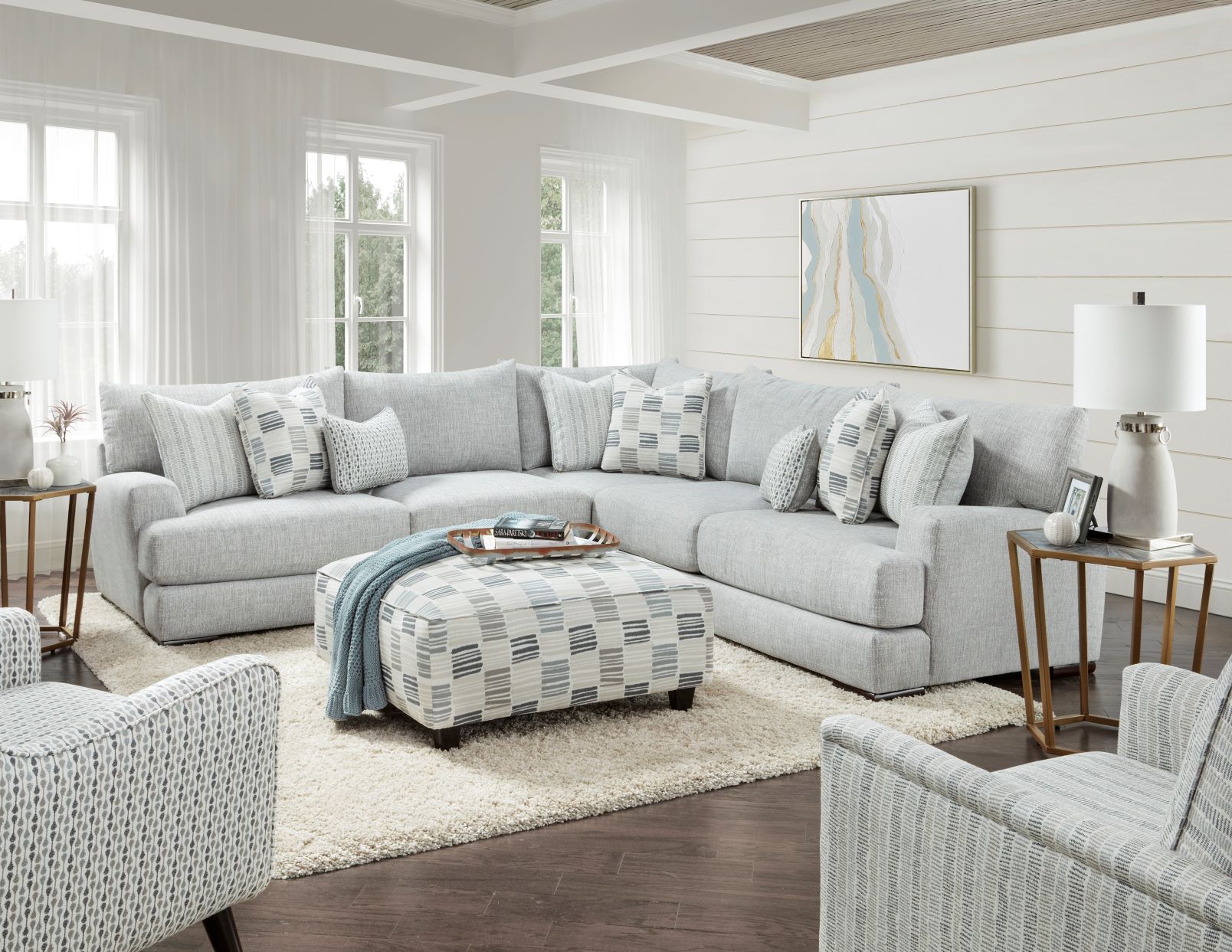 Sectional sofa with 2025 glider