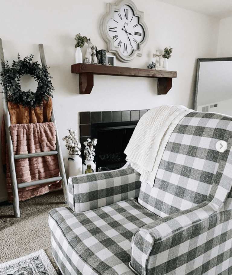 Checkered Fusion Furniture chair in customer living room