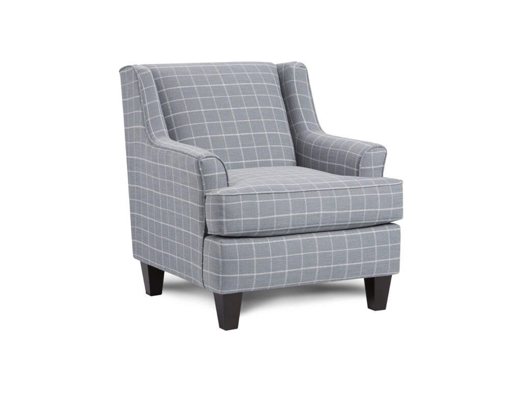Sterlington Blue Fusion Furniture chair, Bates Nickel collection