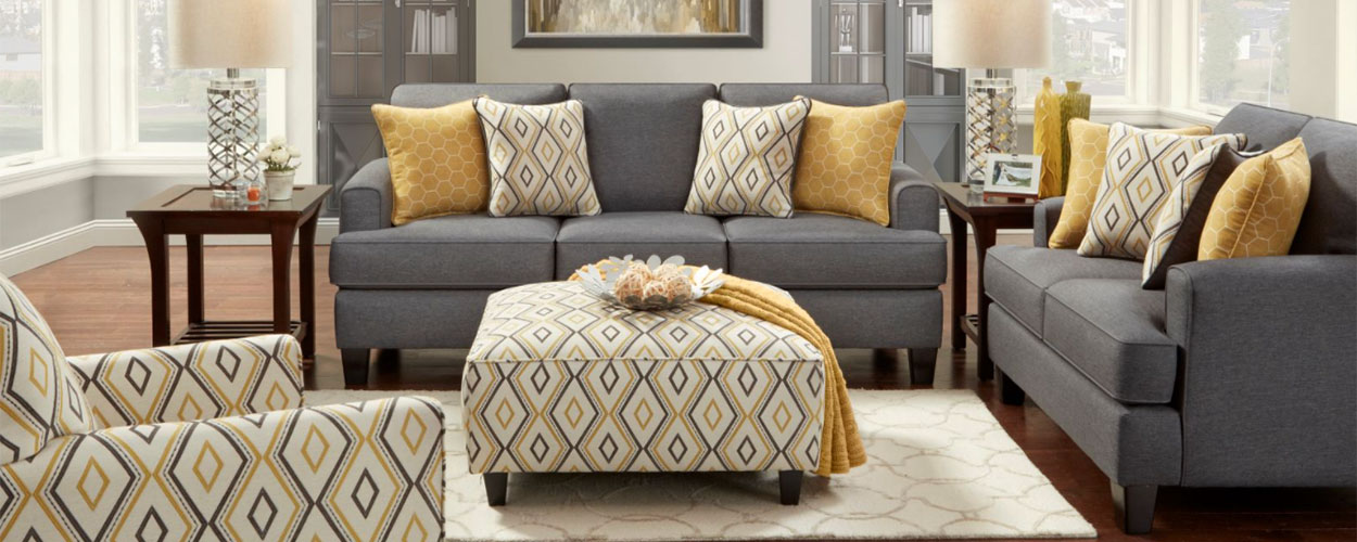 Geometric patterns on Fusion sofa set