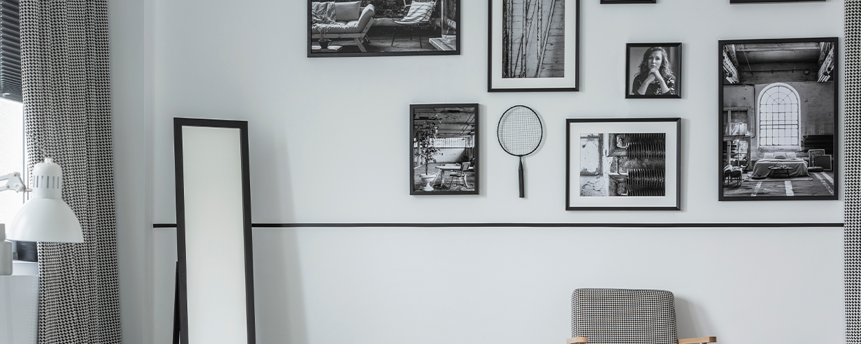 Black and white DIY gallery wall