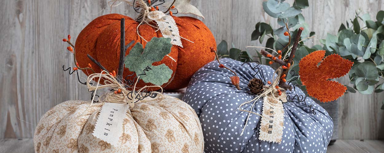 Fabric pumpkins for fall decor craft